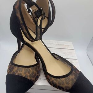 Jessica Simpson Black and Leopard Heels